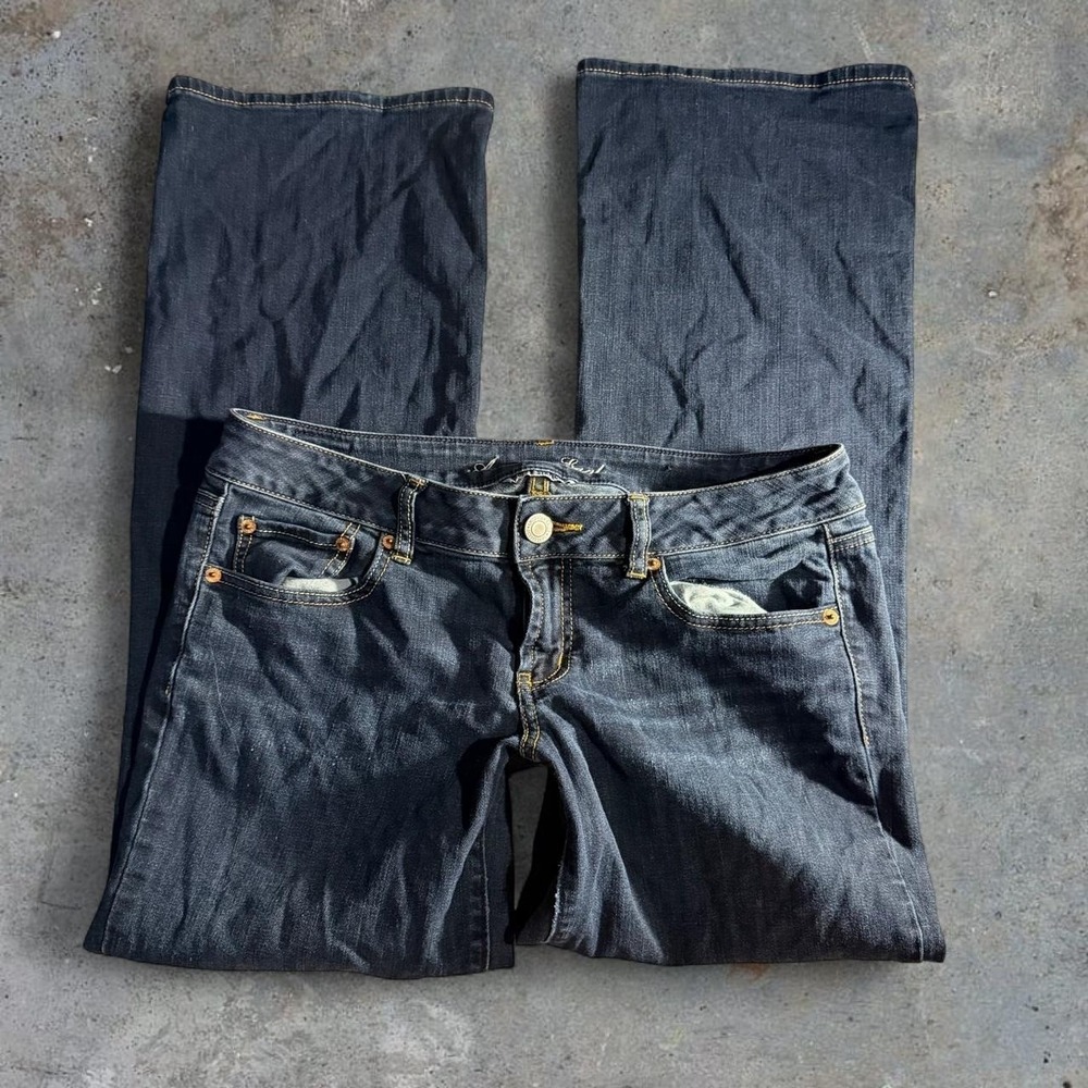 American Eagle Favorite Boyfriend Low Rise Dark Wash Jeans Women's Size 10